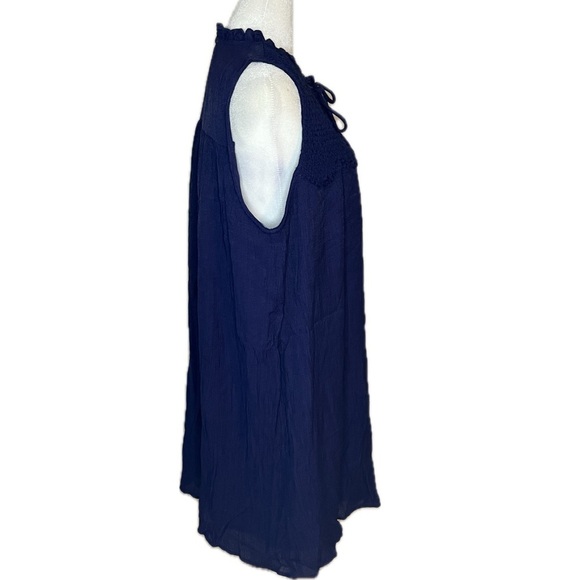 Jodifl Navy Blue Smocked Sleeveless Boho Midi Dress Size M - Picture 2 of 6